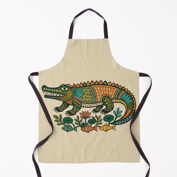 Item preview, Gond-Inspired Indian Crocodile Folk Art designed and sold by MAD's Recreation Studio.