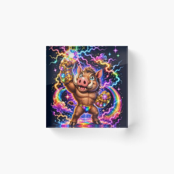 Item preview, Cosmic Warthog Gem Gauntlet Rainbow Power designed and sold by Victor Shadehorn.