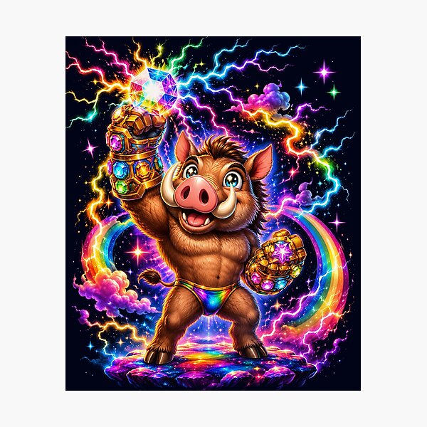 Item preview, Cosmic Warthog Gem Gauntlet Rainbow Power designed and sold by Victor Shadehorn.
