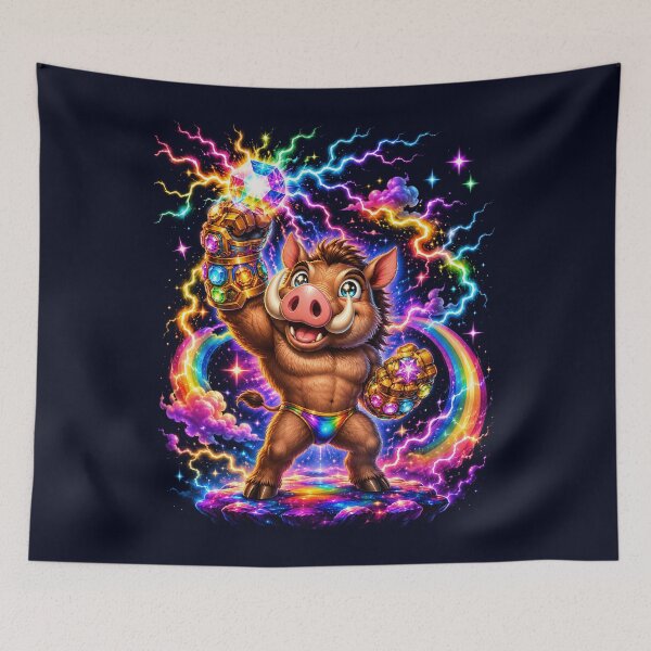 Item preview, Cosmic Warthog Gem Gauntlet Rainbow Power designed and sold by Victor Shadehorn.