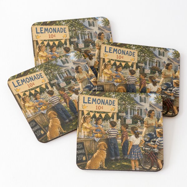 Item preview, Vintage Lemonade Stand Neighborhood Summer Art designed and sold by PuzzlingRooster.