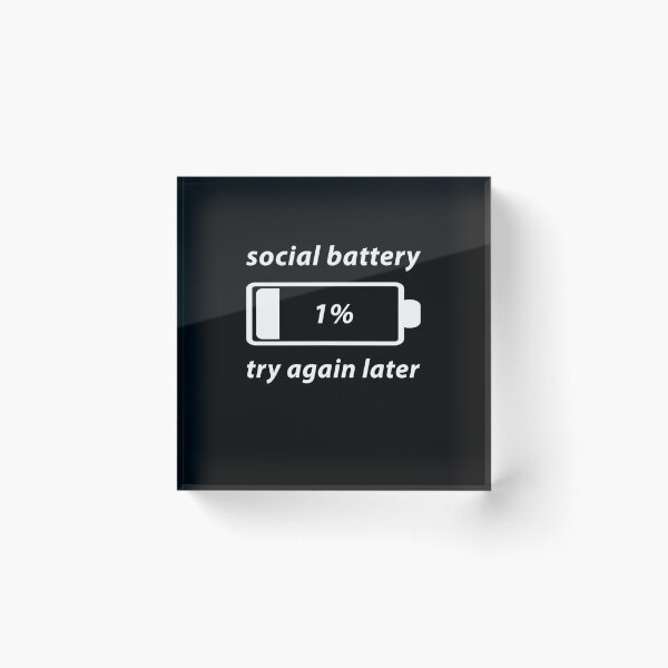 Item preview, Social Battery 1 Percent Funny Introvert Birthday Gift designed and sold by Say It With Ink.