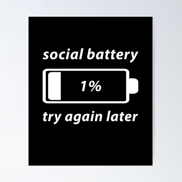 Item preview, Social Battery 1 Percent Funny Introvert Birthday Gift designed and sold by Say It With Ink.