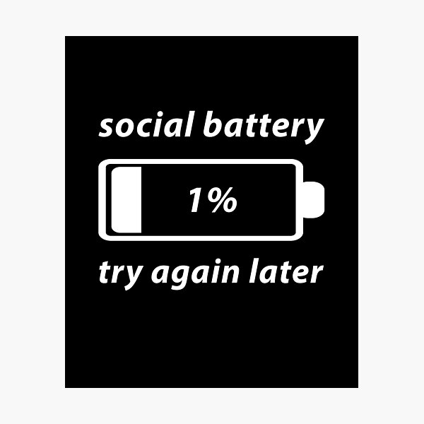 Item preview, Social Battery 1 Percent Funny Introvert Birthday Gift designed and sold by Say It With Ink.