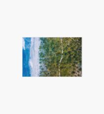 Aerial of a beach in Colombia Art Board