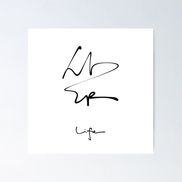 Item preview, Sam Life Korean English Brush Calligraphy Print | Hangul Typography Art designed and sold by Red Onion.