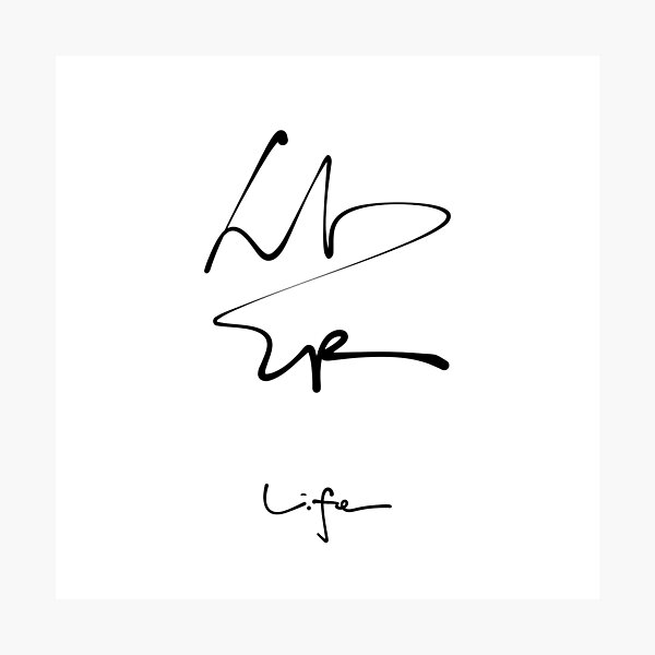 Item preview, Sam Life Korean English Brush Calligraphy Print | Hangul Typography Art designed and sold by Red Onion.