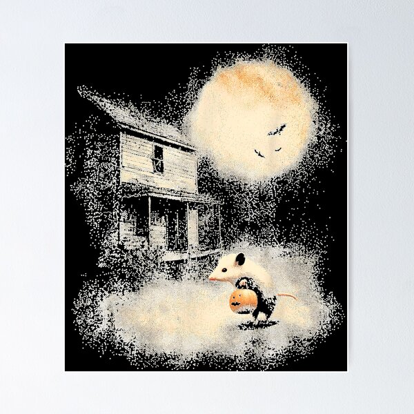 Item preview, Vintage Opossum Halloween Funny Possum Pumpkin Spooky Moon designed and sold by Nannythenimfa.