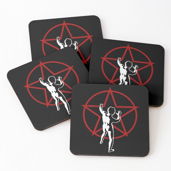 Item preview, Minimalist Human Figure Reaching Inside a Large Red Pentagram Star designed and sold by Ai-Reza.