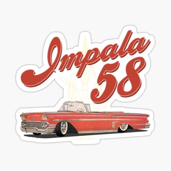 Item preview, 1958 Impala w text - Lowrider, Kustom, Hot Rod, Muscle Car designed and sold by Elegant Customs.