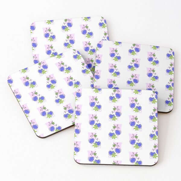 Item preview, Cute Vintage Purple Cherries with Green Flowers – Aesthetic Coquette Pattern designed and sold by Fiorart Studio .