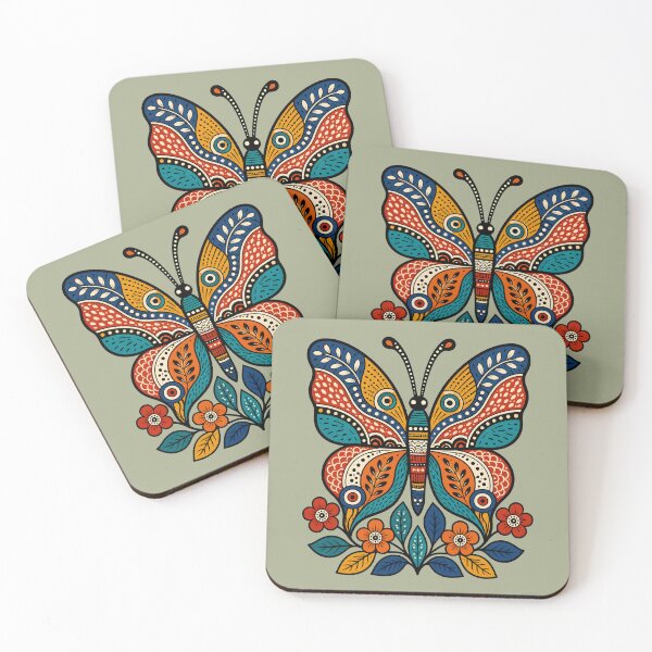 Item preview, Gond-Inspired Butterfly Folk Art designed and sold by  MAD's Recreation Studio.