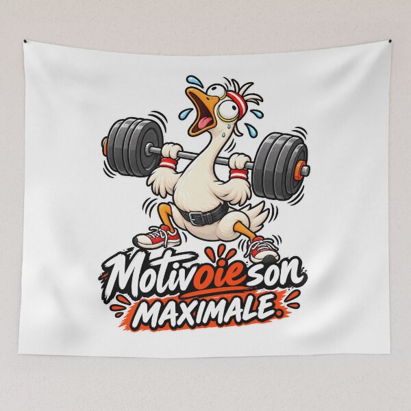 Item preview, Funny fitness t-shirt – Maximum motivation, funny bodybuilding goose designed and sold by J-Impression.