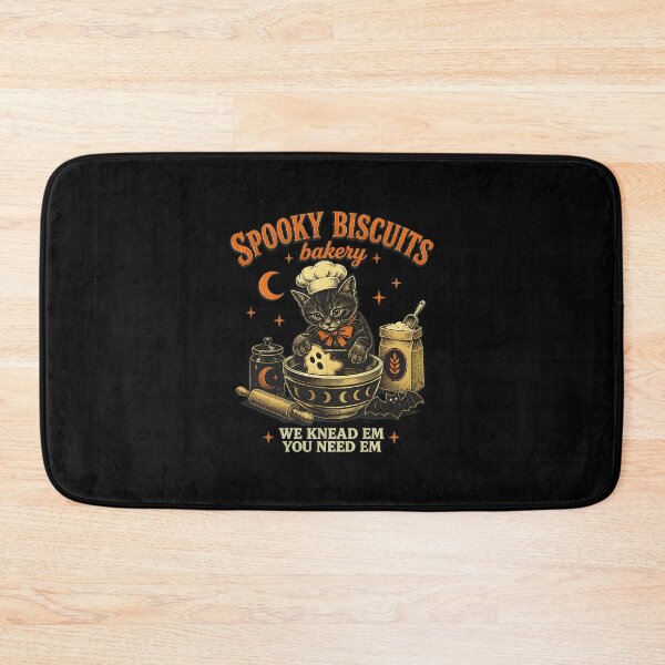 Item preview, Spooky Biscuits Bakery Halloween Cat Kneading Dough designed and sold by PaletteArc.