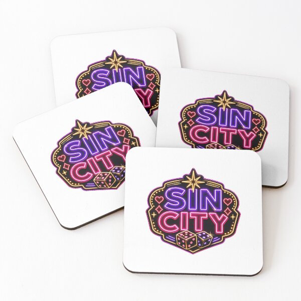 Item preview, Sin City Las Vegas Neon Retro Sticker designed and sold by RedRubyBubble.