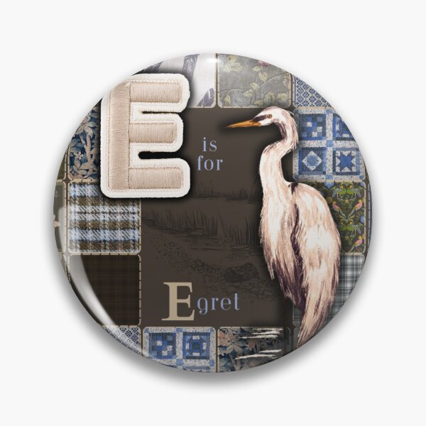 Item preview, E is for Egret Patchwork Alphabet designed and sold by ArtistsAtticWI.