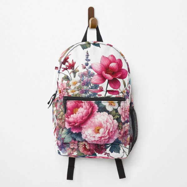 Item preview, Pink Garden Flowers in Full Bloom on White Shapes Mania designed and sold by Shapes-Mania.