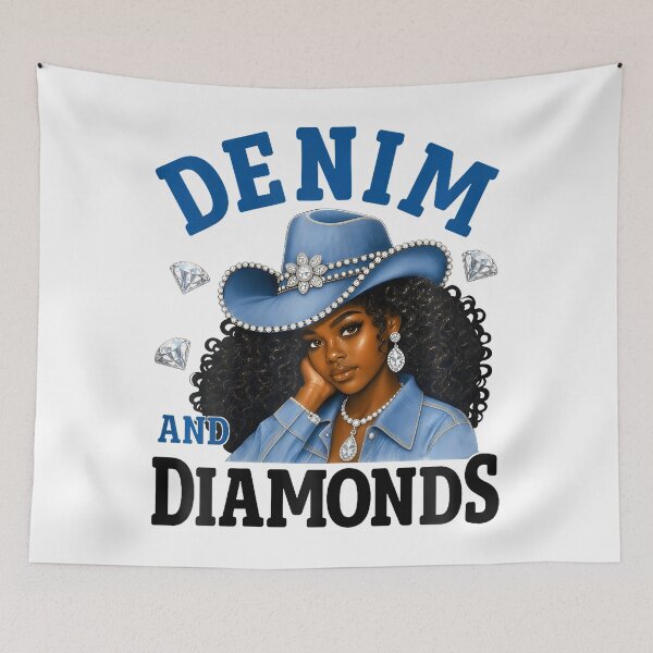 Item preview, Western Cowgirl Southern Country Black Women Denim Diamonds designed and sold by Trippy-Toad.