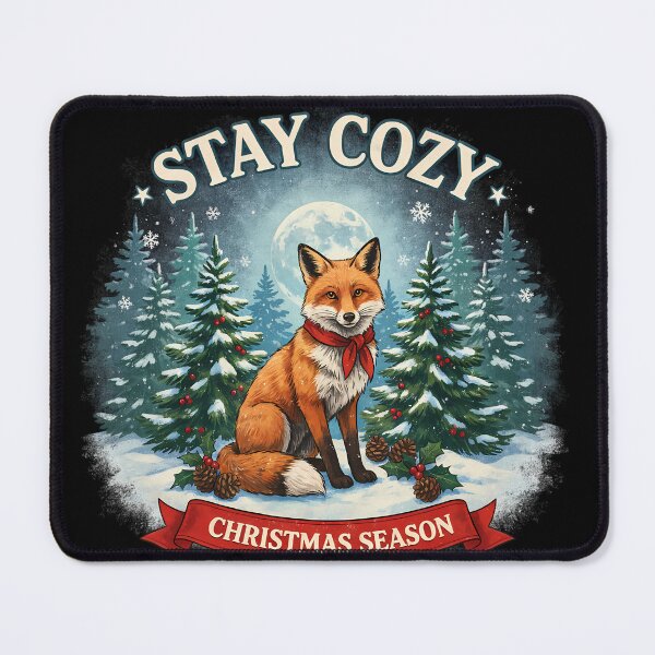 Item preview, Cozy Christmas Fox in Snowy Evergreen Forest designed and sold by Lisa Pearlman.