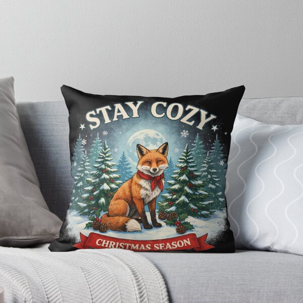 Item preview, Cozy Christmas Fox in Snowy Evergreen Forest designed and sold by Lisa Pearlman.