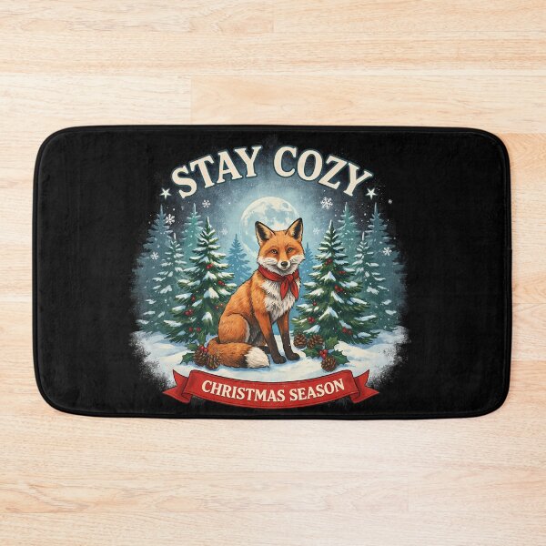 Item preview, Cozy Christmas Fox in Snowy Evergreen Forest designed and sold by Lisa Pearlman.