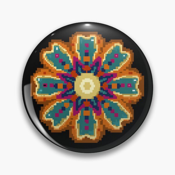 Item preview, Marigold Rosette Cempasuchil Flower Pixel Art designed and sold by PixelBrujeria.