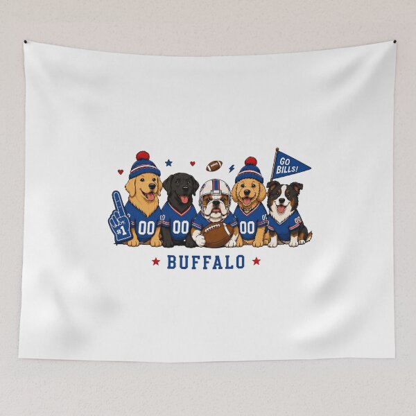Item preview, Cute Football Dog Fan Buffalo designed and sold by EvelettKus.