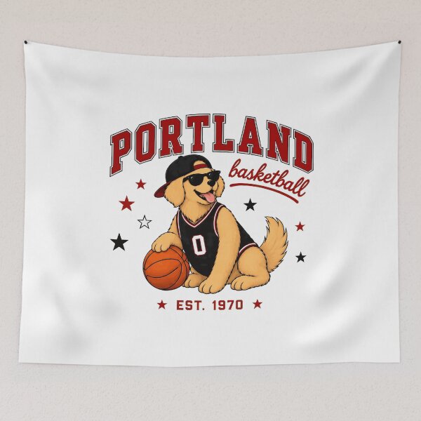 Item preview, Portland Basketball Dog Vintage Style designed and sold by KyonnaMakle.