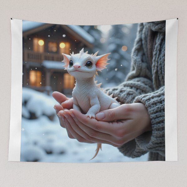 Item preview, Ice Dragon Perch – Winter Fantasy Creature Art designed and sold by nhk999.