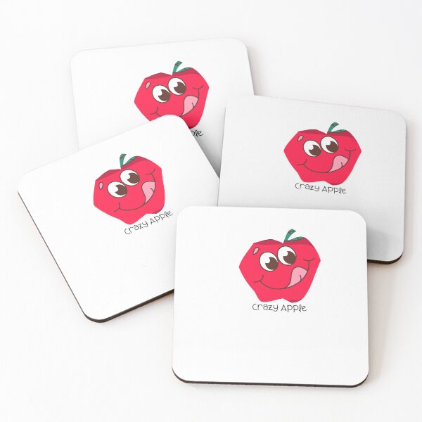 Item preview, Crazy Apple - Cute Kawaii Red Apple Funny Fruit Illustration designed and sold by Esraa-Arts.