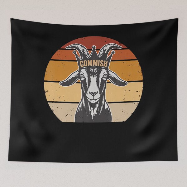 Item preview, Football Commish Fantasy League Funny Retro Goat Design designed and sold by Trippy-Toad.