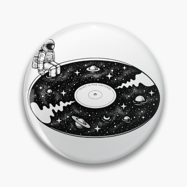 Item preview, Music Is the Universe Astronaut Vinyl Record Space Music Vintage Design designed and sold by TeeStyle.mr.