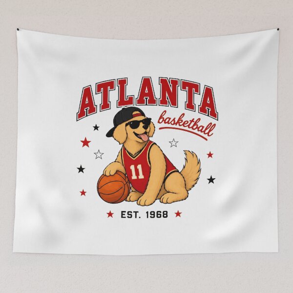 Item preview, Atlanta Basketball Dog Retro Vintage designed and sold by KyonnaMakle.