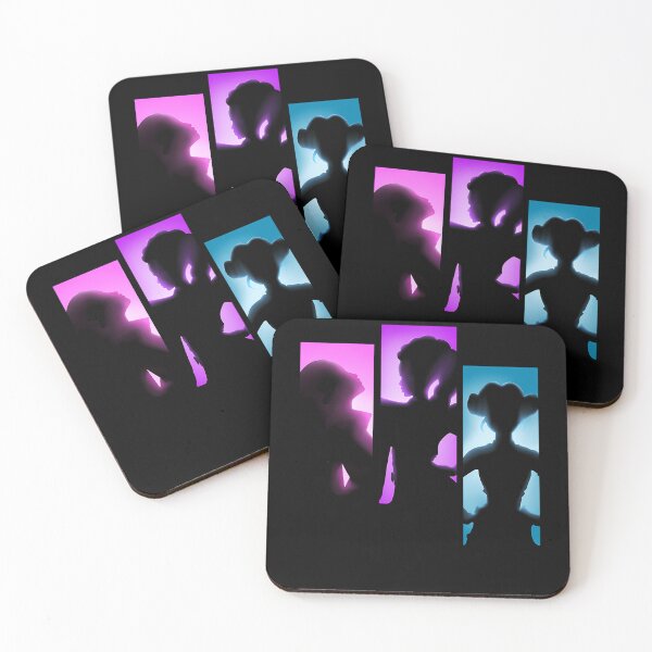 Item preview, Three Female Silhouettes Glowing Pink Purple designed and sold by jetiad.