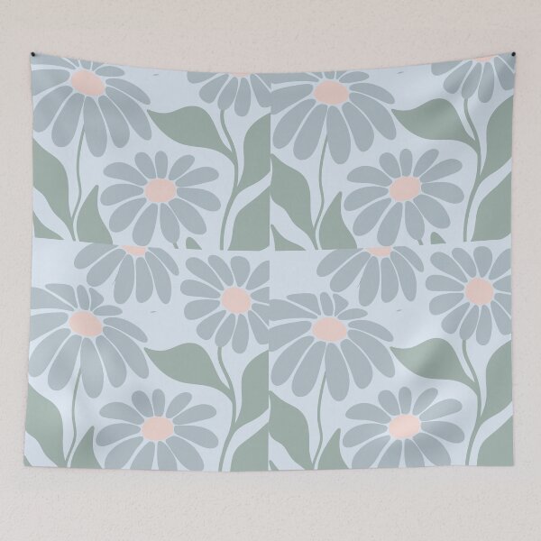 Item preview, Retro daisy (faded denim color) designed and sold by 247DesignStudio.