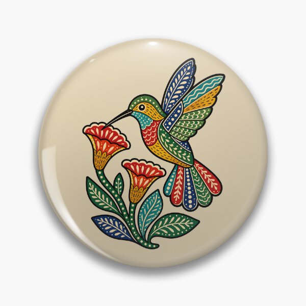 Item preview, Gond-Inspired Hummingbird Folk Art designed and sold by  MAD's Recreation Studio.