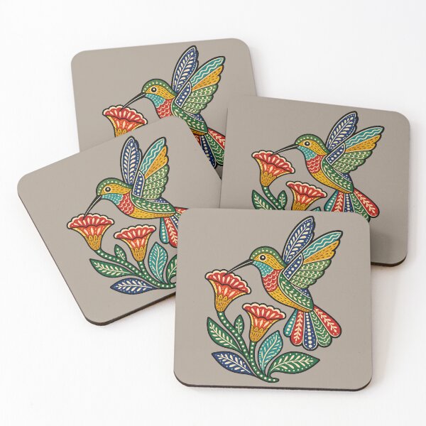 Item preview, Gond-Inspired Hummingbird Folk Art designed and sold by  MAD's Recreation Studio.