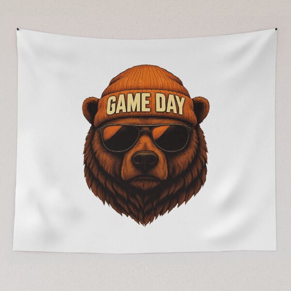 Item preview, Cool Bear Game Day Beanie Sunglasses Graphic designed and sold by AndrewJac21264.