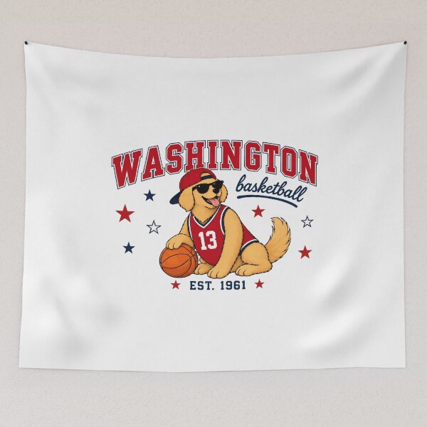 Item preview, Washington Basketball Dog Retro Varsity designed and sold by KyonnaMakle.