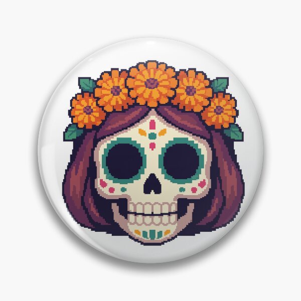 Item preview, PixelBruja Catrina — Dia de los Muertos Pixel Art Sticker designed and sold by PixelBrujeria.