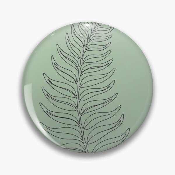 Item preview, Single Fern Frond Line Art | Minimalist Sage Green Botanical Print designed and sold by Zaramodo.