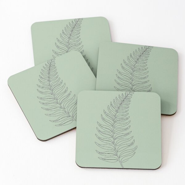 Item preview, Single Fern Frond Line Art | Minimalist Sage Green Botanical Print designed and sold by Zaramodo.