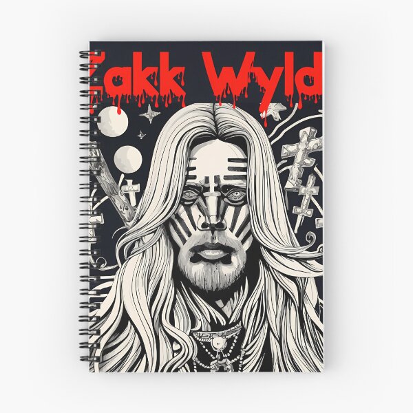 Item preview, Zakk Wylde Long Hair Portrait With Crosses And Blood Red Font designed and sold by Quill-Co.
