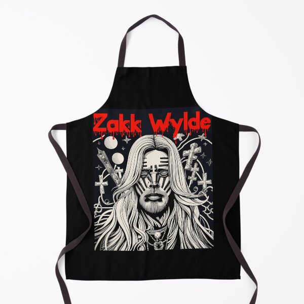 Item preview, Zakk Wylde Long Hair Portrait With Crosses And Blood Red Font designed and sold by Quill-Co.