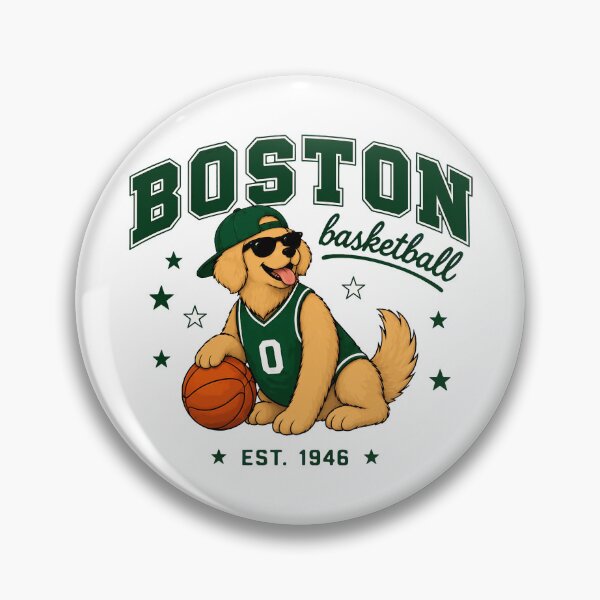 Item preview, Boston Basketball Retro Dog designed and sold by EvelettKus.