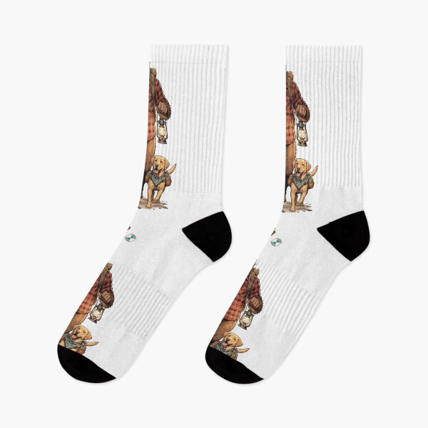 Item preview, Bigfoot and Labrador Retriever Hiking Camping Trail Buddies Graphic designed and sold by Whimsy Trail Co.