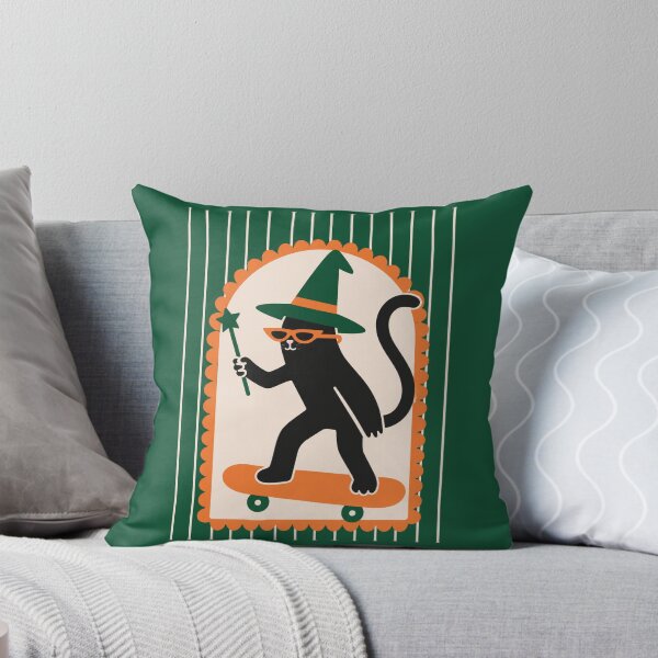 Item preview, skateboarding halloween kitty designed and sold by Christina Sagala.