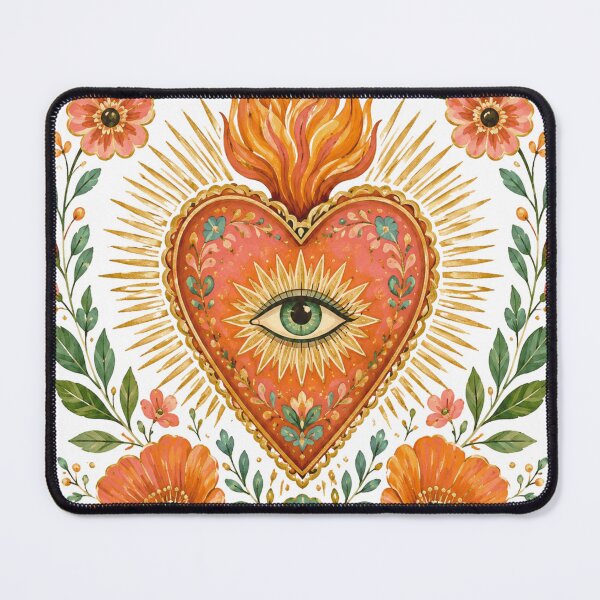 Item preview, Sacred Heart and Cross – Mexican Folk Art designed and sold by PamLeeDesign.