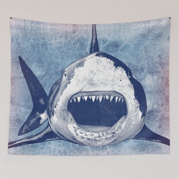 Item preview, Blue Great White Shark Open Jaws Frontal Attack designed and sold by Ghoul Enterprises.