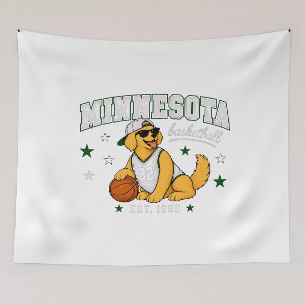 Item preview, Retro Basketball Dog Minnesota Style designed and sold by KyonnaMakle.